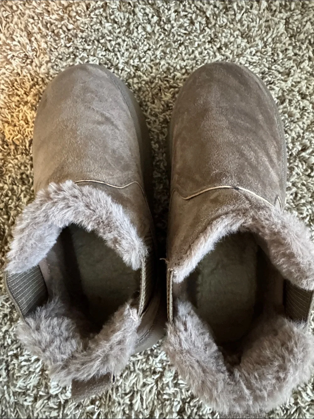 Women's Brown Faux Suede Insulated Winter Chelsea Boots